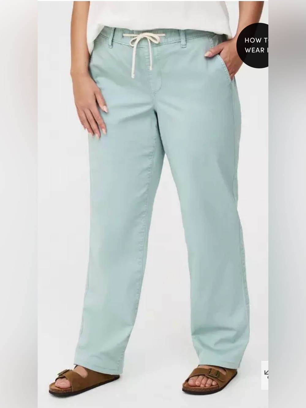 torrid Straight Leg Drawstring Pants in Mint Green